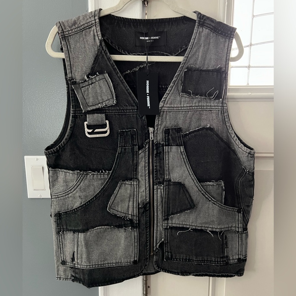 NWT: Homme Femme Patchwork Denim Vest